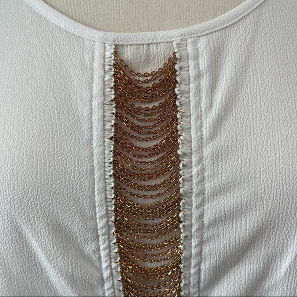 Thalia Sodi Sleeveless Top Medium Gold Chains Down Front Tank - Picture 2 of 9